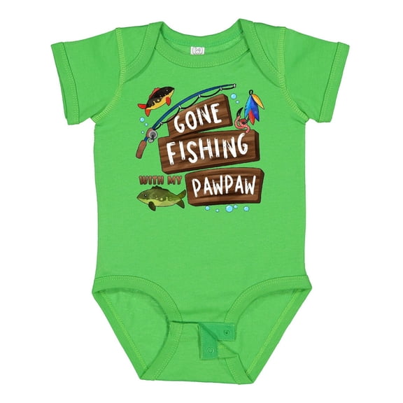Inktastic Gone Fishing with My Pawpaw Boys or Girls Baby Bodysuit