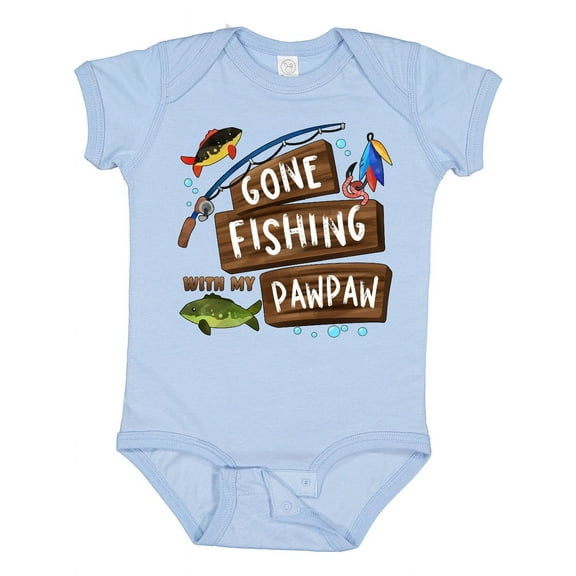 Inktastic Gone Fishing with My Pawpaw Boys or Girls Baby Bodysuit