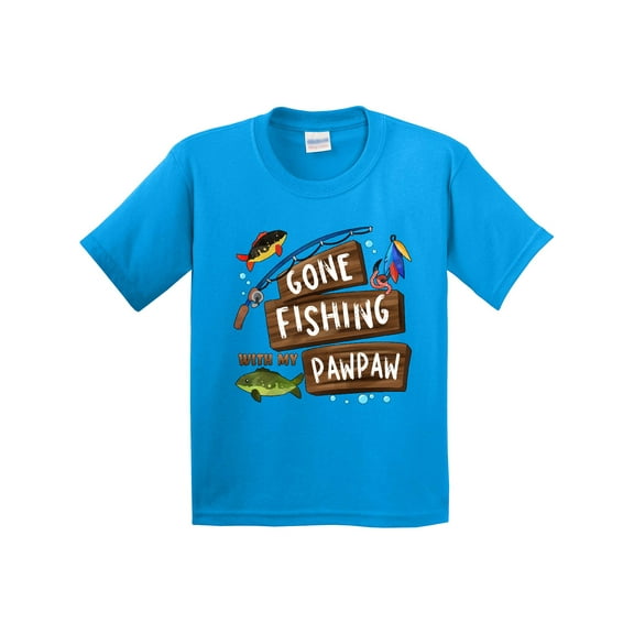 Inktastic Gone Fishing with My Pawpaw Youth T-Shirt