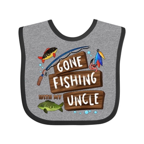 Inktastic Gone Fishing with My Uncle Boys or Girls Baby Bib