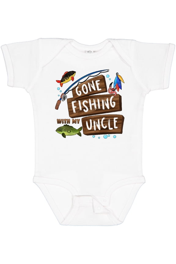 Gone Fishing with My Uncle Boys or Girls Baby Bodysuit