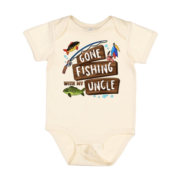 Inktastic Gone Fishing with My Uncle Boys or Girls Baby Bodysuit