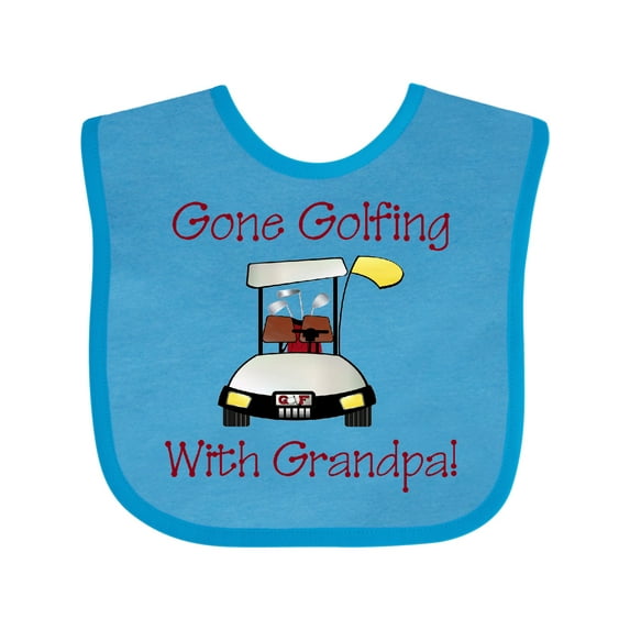 Inktastic Gone Golfing with Grandpa Boys Baby Bib