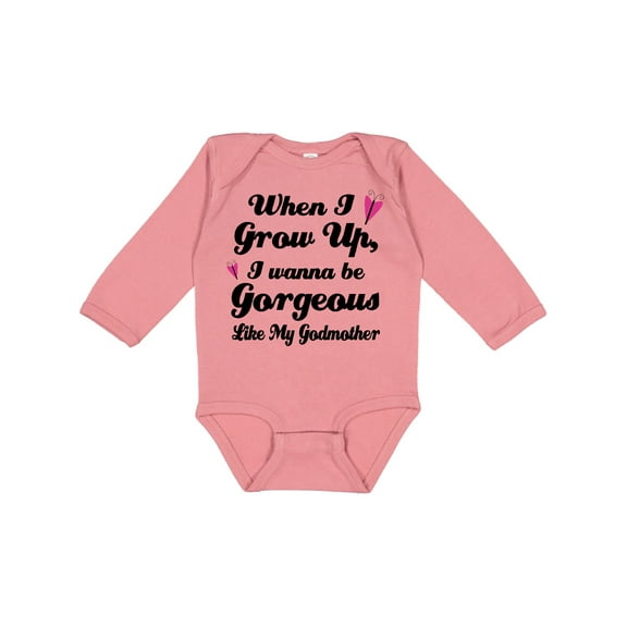 Inktastic Gorgeous Like My Godmother Girls Long Sleeve Baby Bodysuit
