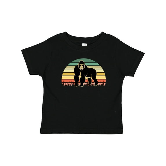 Inktastic Gorilla Retro Sunset Jungle Animal Boys or Girls Baby T-Shirt