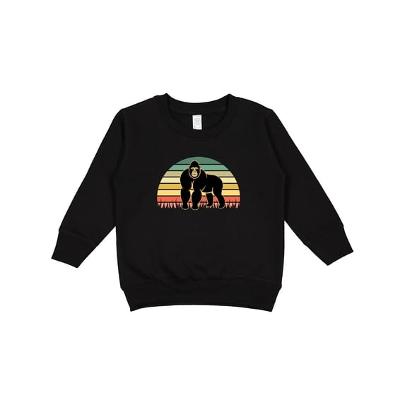Inktastic Gorilla Retro Sunset Jungle Animal Toddler Sweatshirt