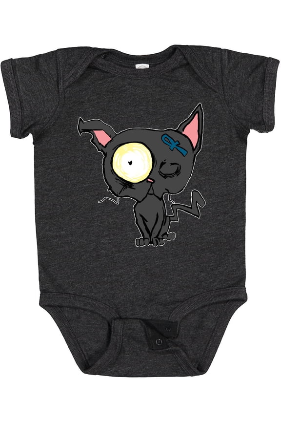 Goth Animals Pets Black Cat Boys or Girls Baby Bodysuit