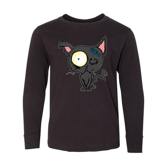 Inktastic Goth Animals Pets Black Cat Long Sleeve Youth T-Shirt