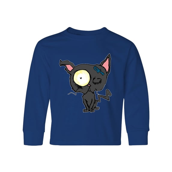 Inktastic Goth Animals Pets Black Cat Long Sleeve Youth T-Shirt
