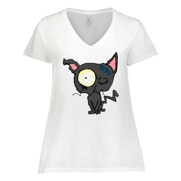 Inktastic Goth Animals Pets Black Cat Women's Plus Size V-Neck T-Shirt