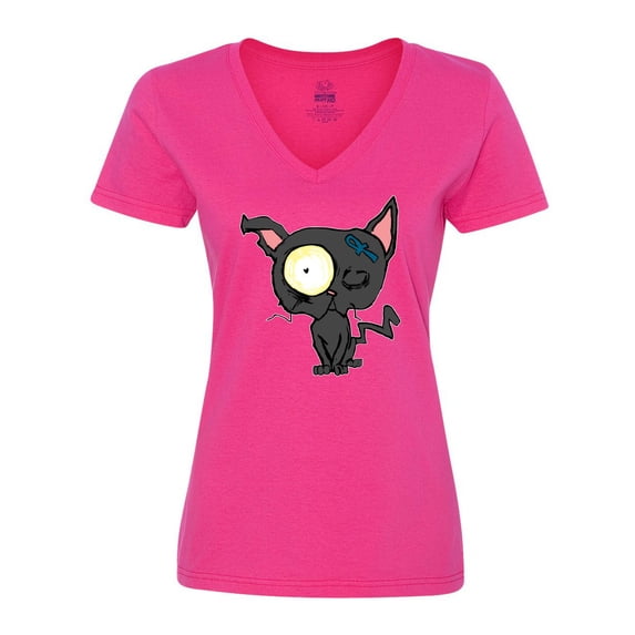 Inktastic Goth Animals Pets Black Cat Women's V-Neck T-Shirt