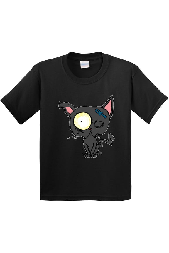 Goth Animals Pets Black Cat Youth T-Shirt