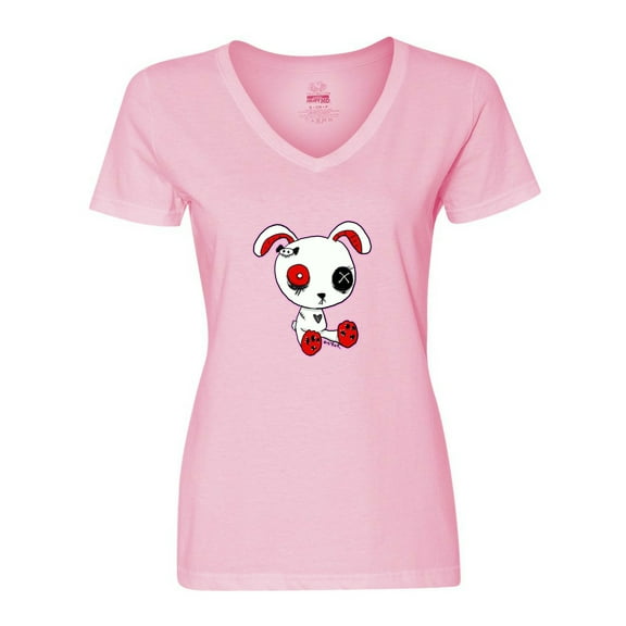 Inktastic Goth Bunny Kawaii Women's V-Neck T-Shirt