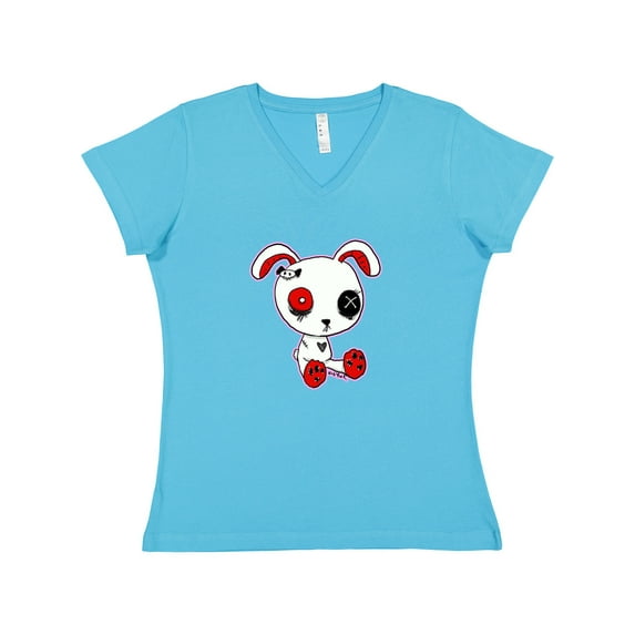 Inktastic Goth Bunny Kawaii Women's V-Neck T-Shirt