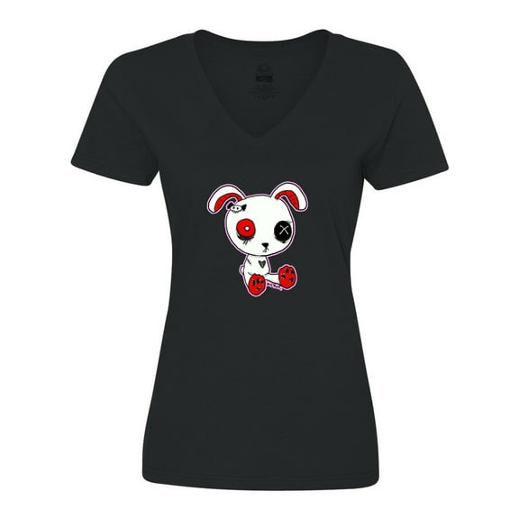 Inktastic Goth Bunny Kawaii Women's V-Neck T-Shirt