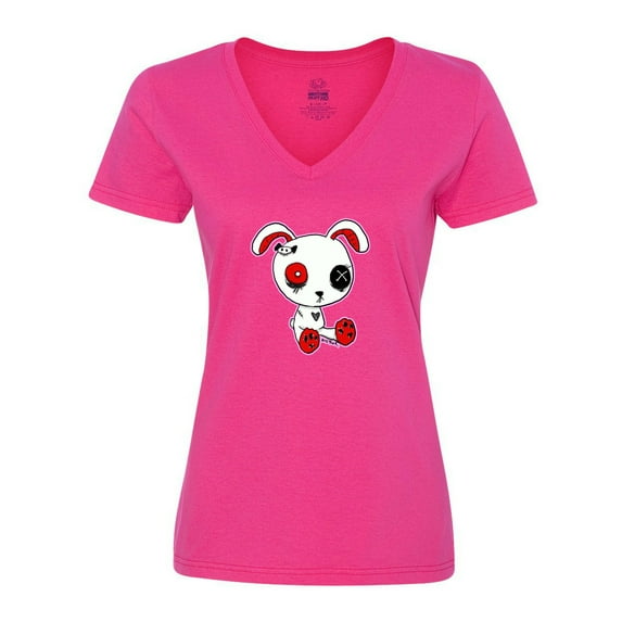 Inktastic Goth Bunny Kawaii Women's V-Neck T-Shirt