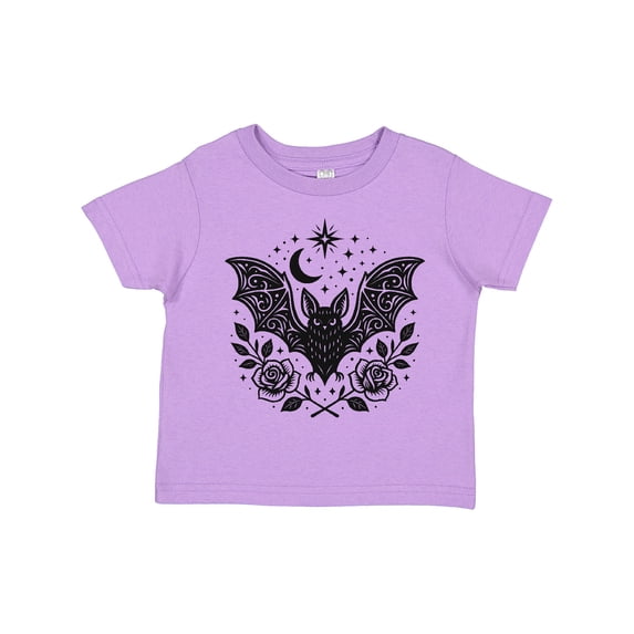 Inktastic Gothic Bat with Moon and Roses Girls Toddler T-Shirt
