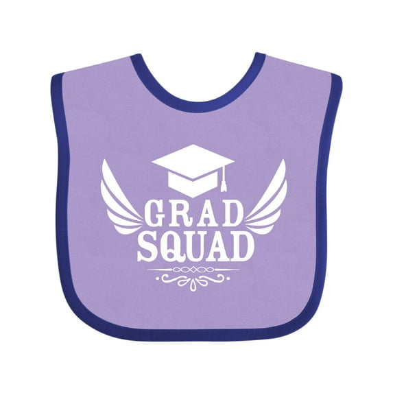 Inktastic Grad Squad with Graduation Cap and Wings Boys or Girls Baby Bib