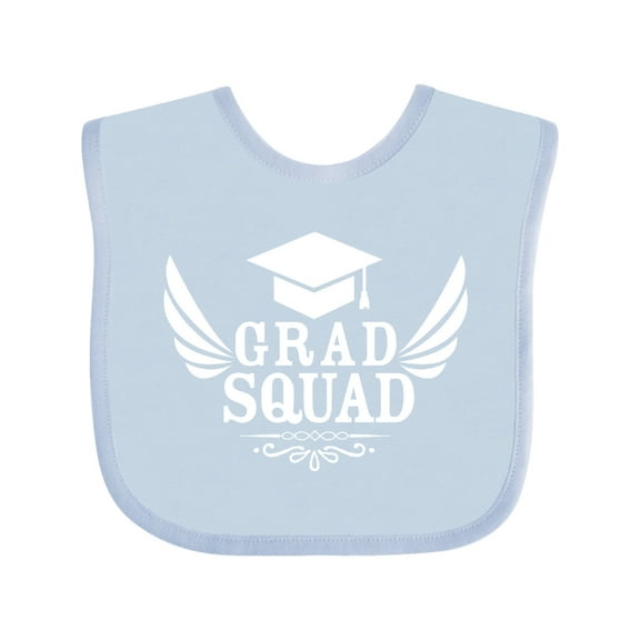 Inktastic Grad Squad with Graduation Cap and Wings Boys or Girls Baby Bib