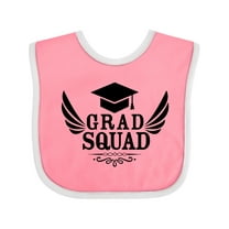 Inktastic Grad Squad with Graduation Cap and Wings Boys or Girls Baby Bib