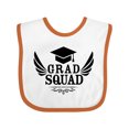 thumbnail image 1 of Inktastic Grad Squad with Graduation Cap and Wings Boys or Girls Baby Bib, 1 of 4