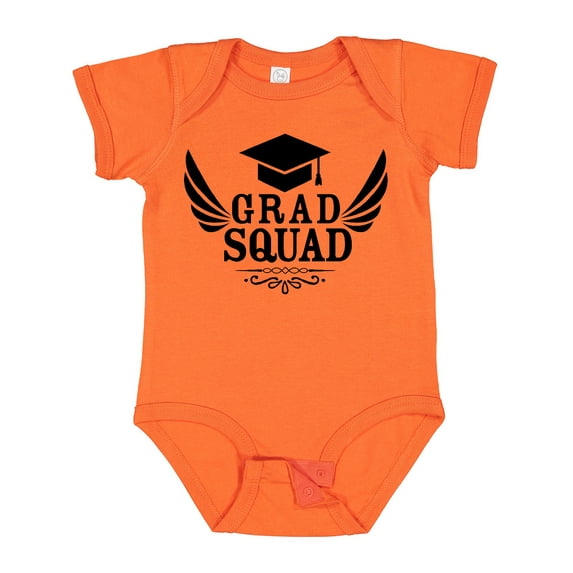 Inktastic Grad Squad with Graduation Cap and Wings Boys or Girls Baby Bodysuit