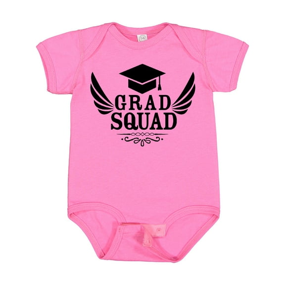 Inktastic Grad Squad with Graduation Cap and Wings Boys or Girls Baby Bodysuit