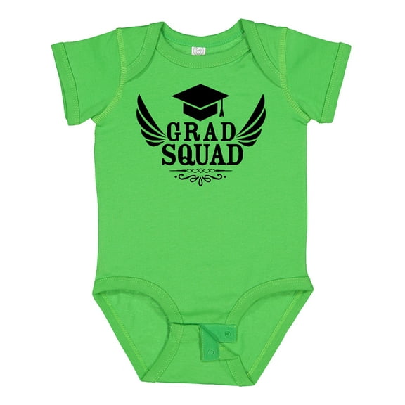 Inktastic Grad Squad with Graduation Cap and Wings Boys or Girls Baby Bodysuit