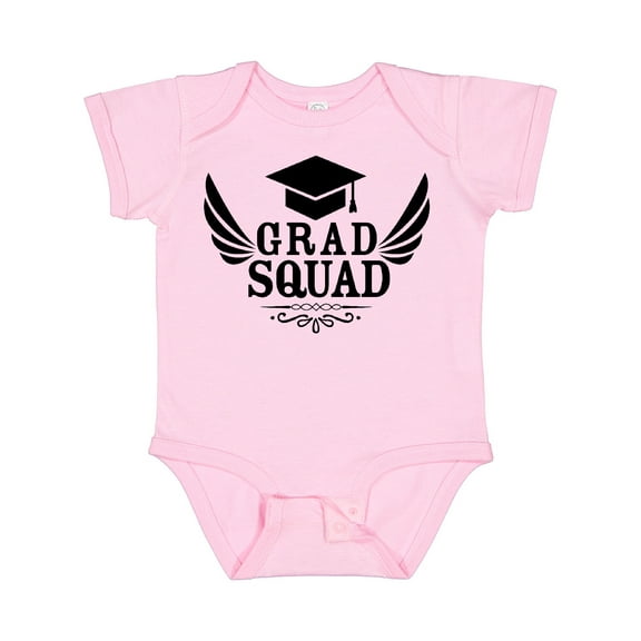 Inktastic Grad Squad with Graduation Cap and Wings Boys or Girls Baby Bodysuit