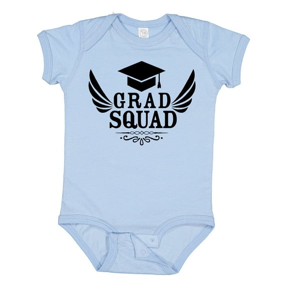 Inktastic Grad Squad with Graduation Cap and Wings Boys or Girls Baby Bodysuit