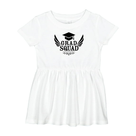 Inktastic Grad Squad with Graduation Cap and Wings Girls Baby Dress