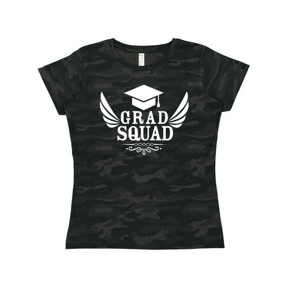 Inktastic Grad Squad with Graduation Cap and Wings Women's T-Shirt