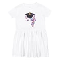 thumbnail image 1 of Inktastic Graduation Cap Unicorn Girls Toddler Dress, 1 of 5