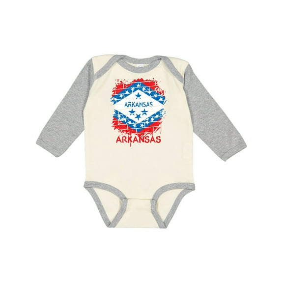 Inktastic Graffiti Arkansas State Flag Boys or Girls Long Sleeve Baby Bodysuit