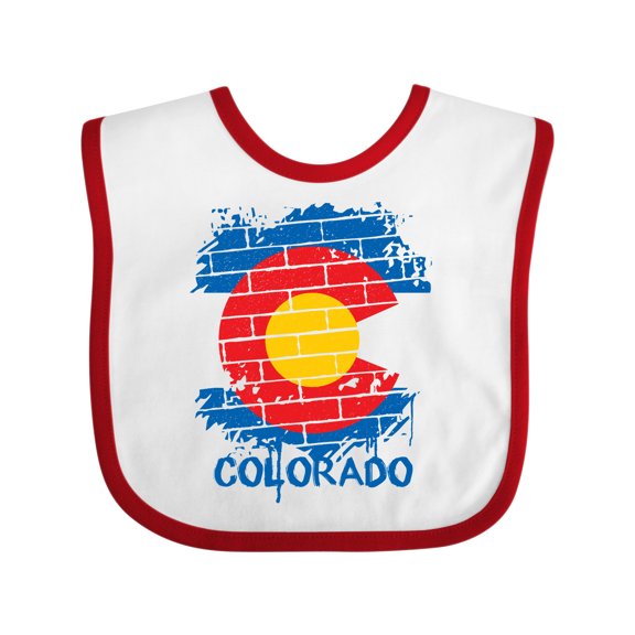 Inktastic Graffiti Colorado State Flag Boys or Girls Baby Bib