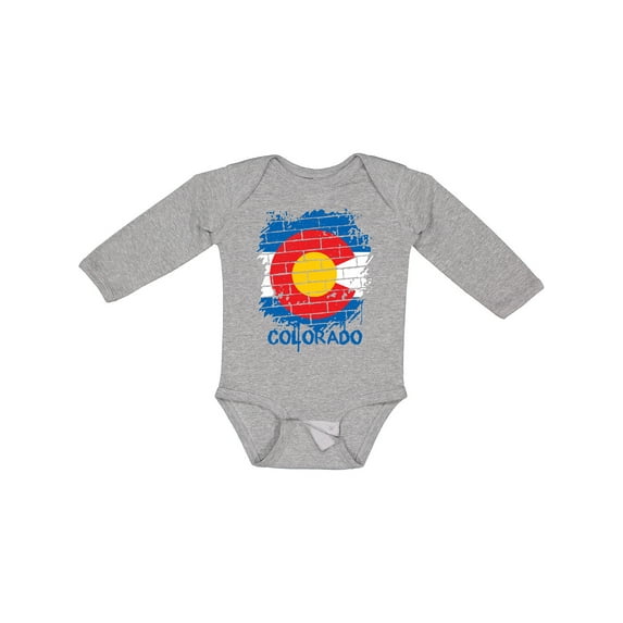 Inktastic Graffiti Colorado State Flag Boys or Girls Long Sleeve Baby Bodysuit
