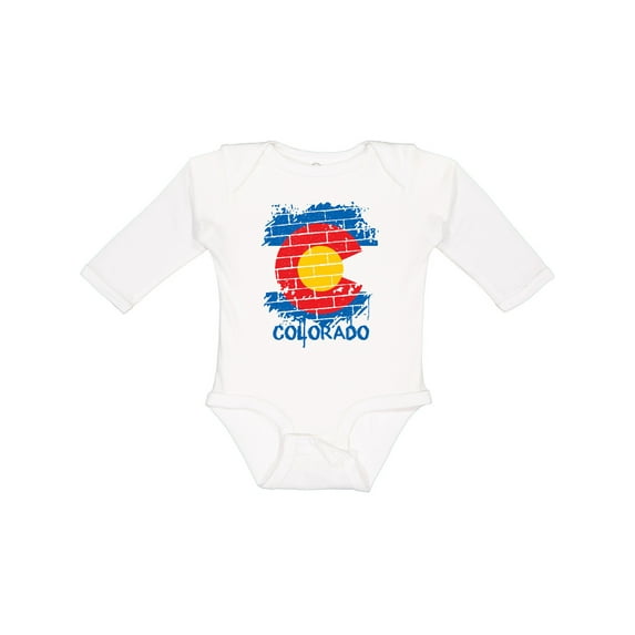 Inktastic Graffiti Colorado State Flag Boys or Girls Long Sleeve Baby Bodysuit