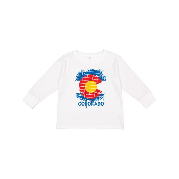 Inktastic Graffiti Colorado State Flag Boys or Girls Long Sleeve Toddler T-Shirt
