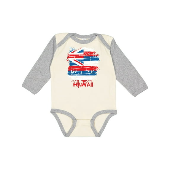 Inktastic Graffiti Hawaii State Flag Boys or Girls Long Sleeve Baby Bodysuit