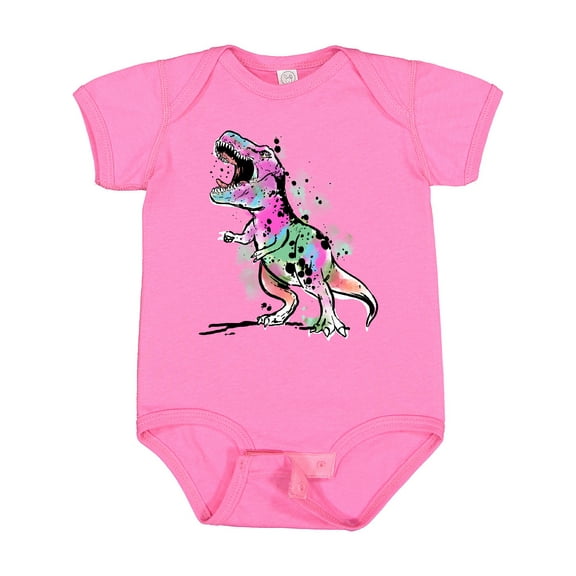 Inktastic Graffiti Paint Splatter T-Rex Boys or Girls Baby Bodysuit