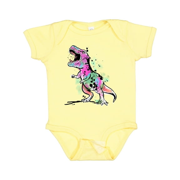 Inktastic Graffiti Paint Splatter T-Rex Boys or Girls Baby Bodysuit