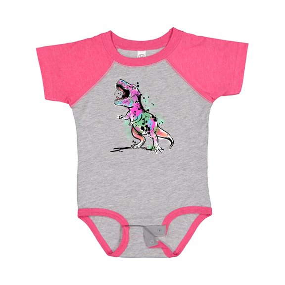 Inktastic Graffiti Paint Splatter T-Rex Boys or Girls Baby Bodysuit