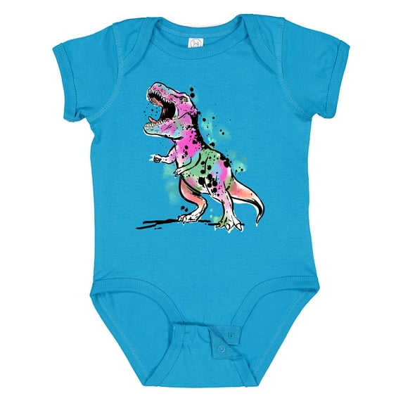 Inktastic Graffiti Paint Splatter T-Rex Boys or Girls Baby Bodysuit