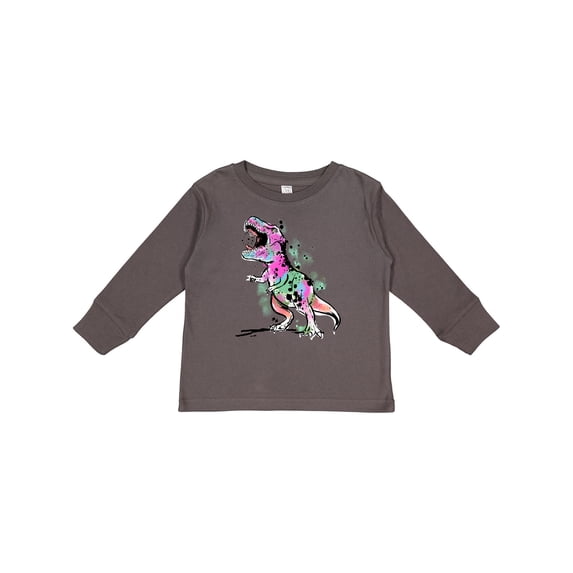 Inktastic Graffiti Paint Splatter T-rex Boys or Girls Long Sleeve Toddler T-Shirt