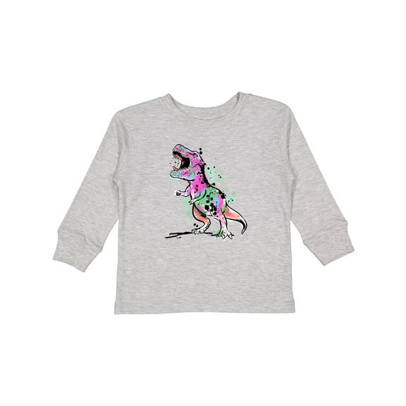 Inktastic Graffiti Paint Splatter T-rex Boys or Girls Long Sleeve Toddler T-Shirt