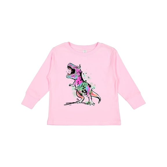 Inktastic Graffiti Paint Splatter T-rex Boys or Girls Long Sleeve Toddler T-Shirt