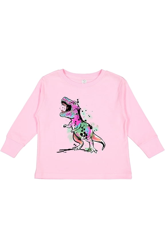 Graffiti Paint Splatter T-rex Boys or Girls Long Sleeve Toddler T-Shirt