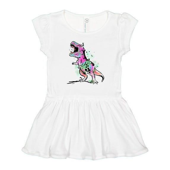 Inktastic Graffiti Paint Splatter T-Rex Girls Toddler Dress