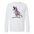 thumbnail image 1 of Inktastic Graffiti Paint Splatter T-rex Long Sleeve T-Shirt, 1 of 5
