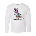 thumbnail image 1 of Inktastic Graffiti Paint Splatter T-Rex Long Sleeve Youth T-Shirt, 1 of 5